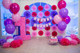 Balloon And Paper Umbrella For Birthday Party With Wooden Floor Backdrop Shopbackdrop